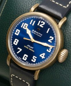 Alternative view of ON SALE!! Zenith Pilot Type 20 Extra Special, 40 mm, in Bronze, Navy Blue Arab Dial, on Navy Blue Zenith Leather Strap with Stainless Steel Zenith Tang Buckle, Ref. 29.1940.679, Circa: 2023, Complete with Box, Books, Zenith Warranty Card, & Balance of Zenith 5 year Extended Factory Warranty - $4,900 inc GST!!