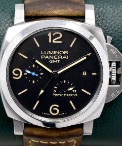 Panerai Luminor 1950 3 Days GMT in Stainless Steel, Black Dial with Arab and Index Markers, Power Reserve Indicator & Date, 44mm Case, Ref: PAM01321, Ca. 2017, with Box and Papers