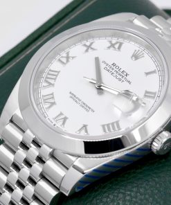 Alternative view of Rolex Datejust 41, Stainless Steel, Smooth Bezel, White Roman Dial, on Stainless Steel Rolex Jubilee Bracelet, Ref. 126300, Circa: 2020, with Box, Rolex Warranty Card, & Balance of 5 Year Rolex Factory Warranty