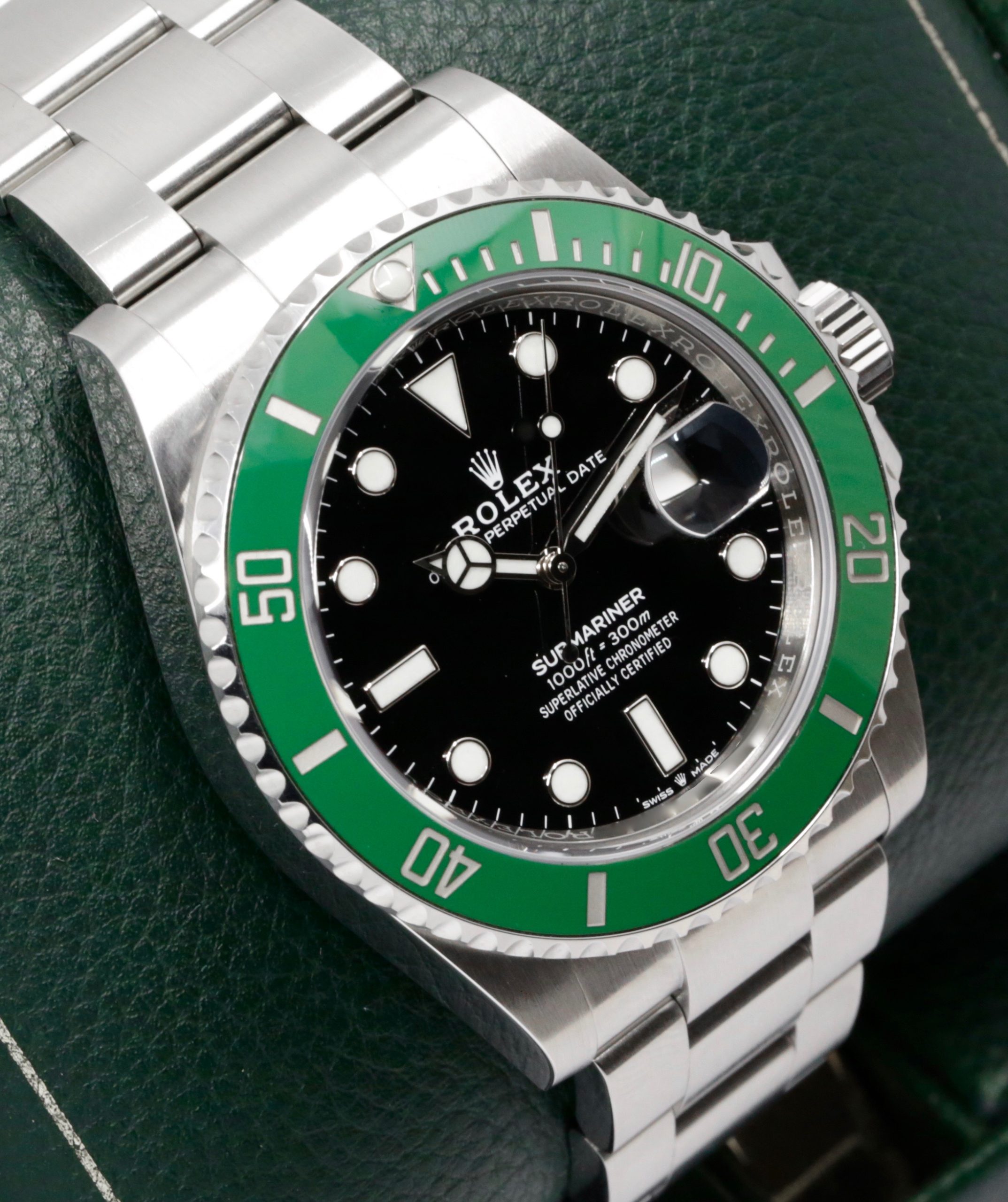 Rolex Submariner Date "Starbucks", Stainless Steel, Green Ceramic Bezel, Black Index Dial, on Stainless Steel Rolex Oyster Bracelet, Ref. 126610LV, Circa: 2022, Complete with Box, Books, Swing Tags, Rolex Warranty Card, & Balance of 5 Year Rolex Factor Warranty - Image 3