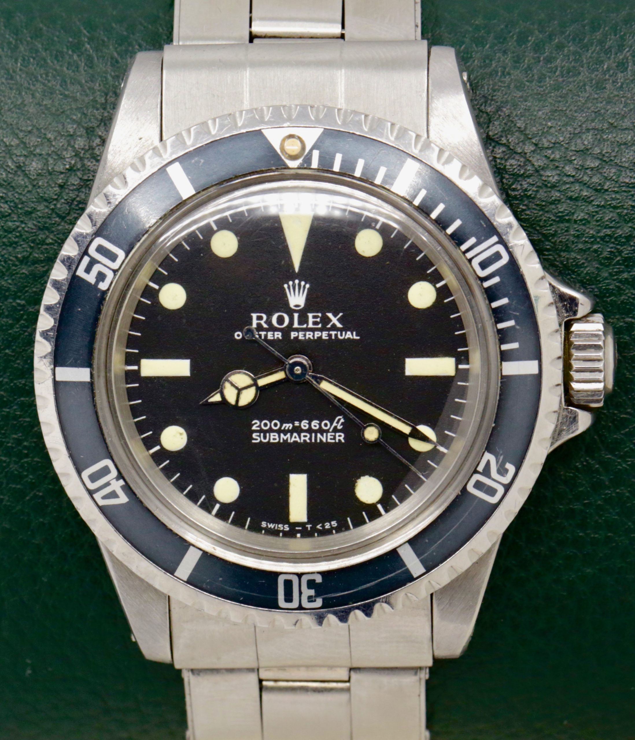 *ON SALE!! Rolex Submariner Non-Date, Ref. 5513, in Stainless Steel, Original Matte "Meters First" Dial & Original Hands, on Original Riveted Rolex Oyster Bracelet, Circa: 1967, with Rolex Folder & Warranty Certificate - Sold New in 1974