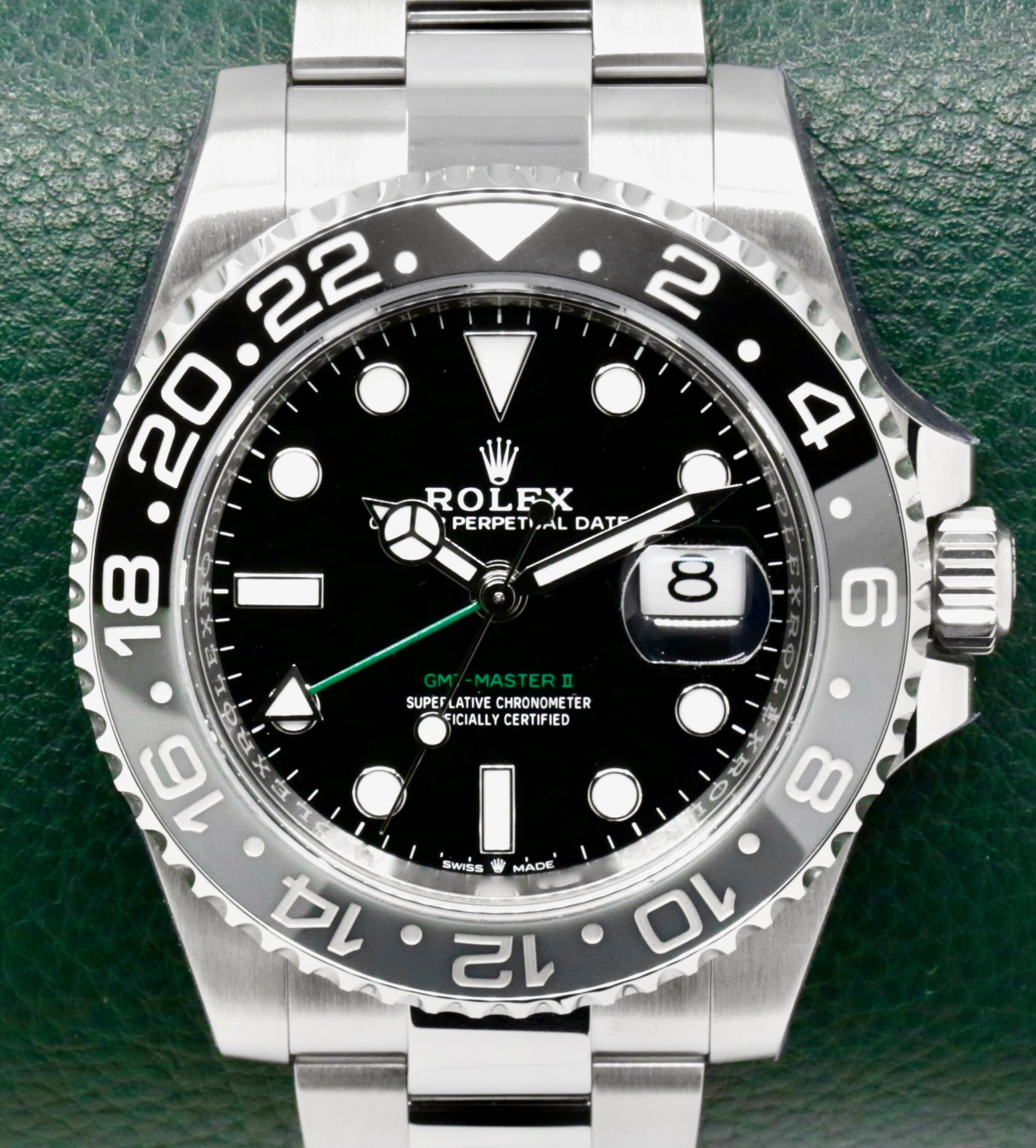 Rolex GMT-Master II "Bruce Wayne", Stainless Steel, Black & Grey Ceramic Bezel, Black Index Dial, on Stainless Steel Rolex Oyster Bracelet, Ref. 126710GRNR, Circa: 2024, with Box, Books, Rolex Warranty Card, & Balance of 5 Year Rolex Factory Warranty