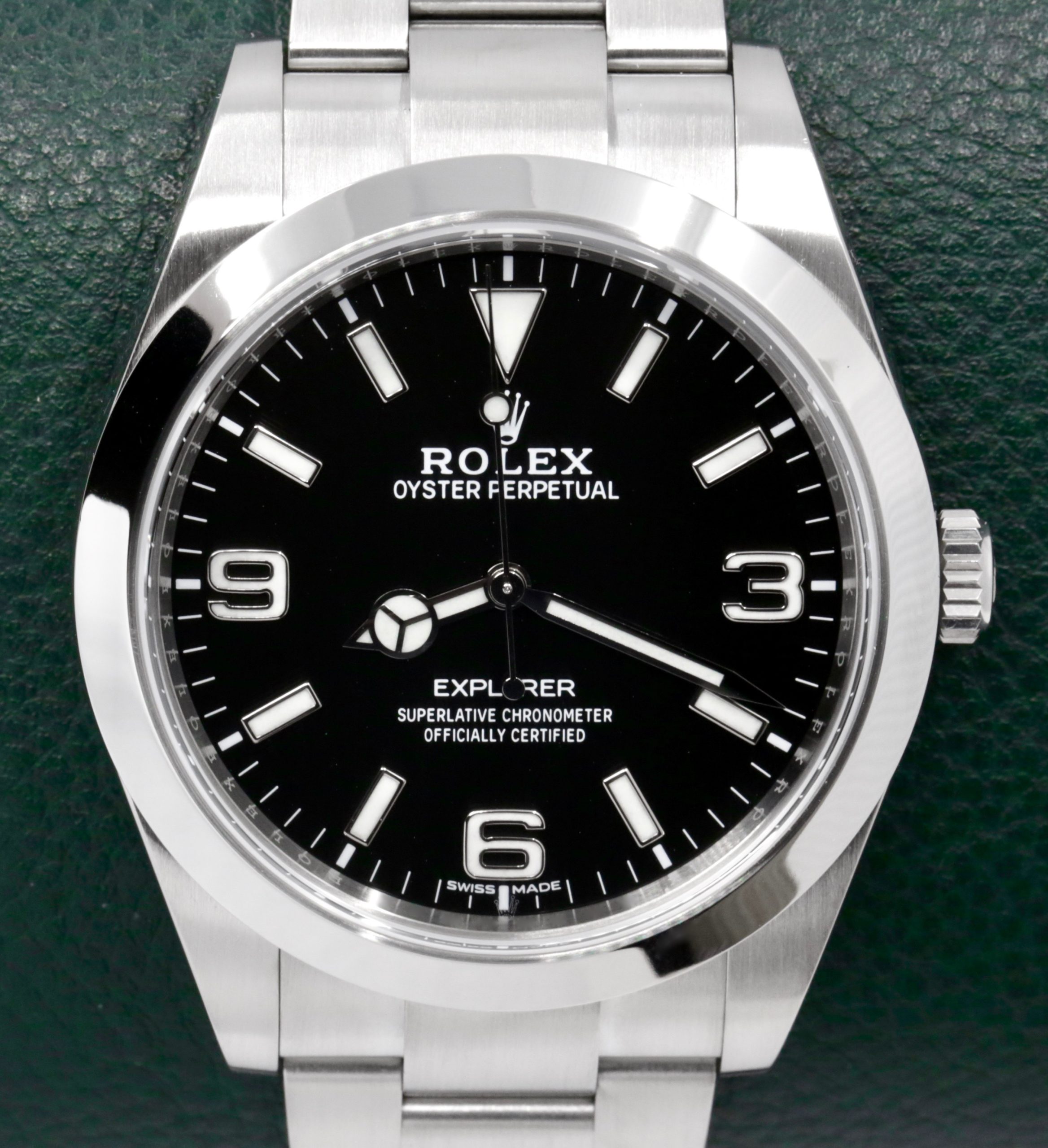 Rolex Explorer I, 39mm, in Stainless Steel, Black 3,6,9 Dial, on Stainless Steel Rolex Oyster Bracelet, Ref. 214270, Circa: 2016 ,Complete with Box, Books, Swing Tags, Rolex Warranty Card, Rolex Service Card & Balance of 2 Year Rolex Service Warranty