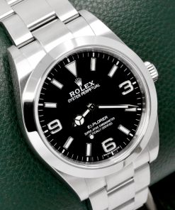 Alternative view of Rolex Explorer I, 39mm, in Stainless Steel, Black 3,6,9 Dial, on Stainless Steel Rolex Oyster Bracelet, Ref. 214270,  Circa: 2016 ,Complete with Box, Books, Swing Tags, Rolex Warranty Card, Rolex Service Card & Balance of 2 Year Rolex Service Warranty