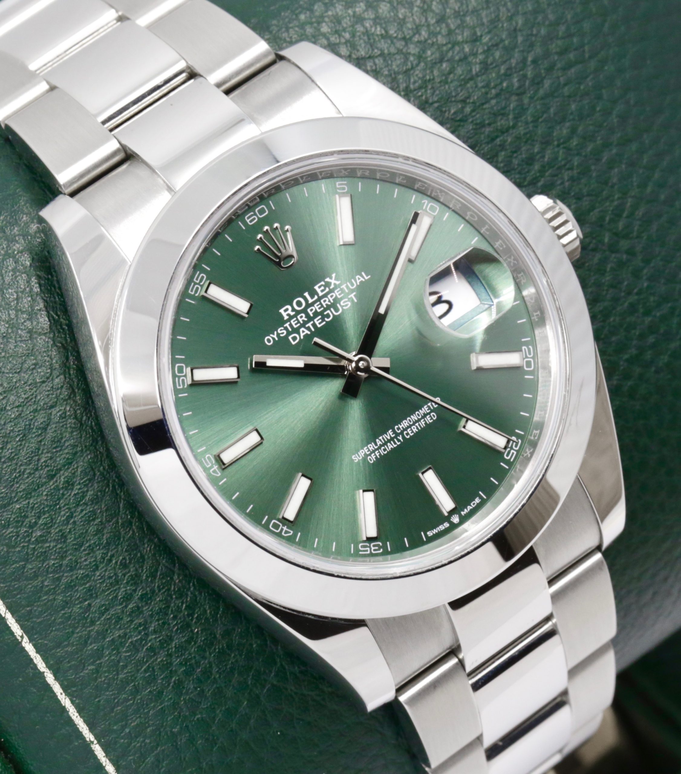 Rolex Datejust 41, Stainless Steel, Mint Green Index Dial, Smooth Bezel, on Stainless Steel Rolex Oyster Bracelet, Ref. 126300, Circa: 2023, with Box, Books, Rolex Warranty Card & Balance of 5 Year Rolex Warranty - Image 2