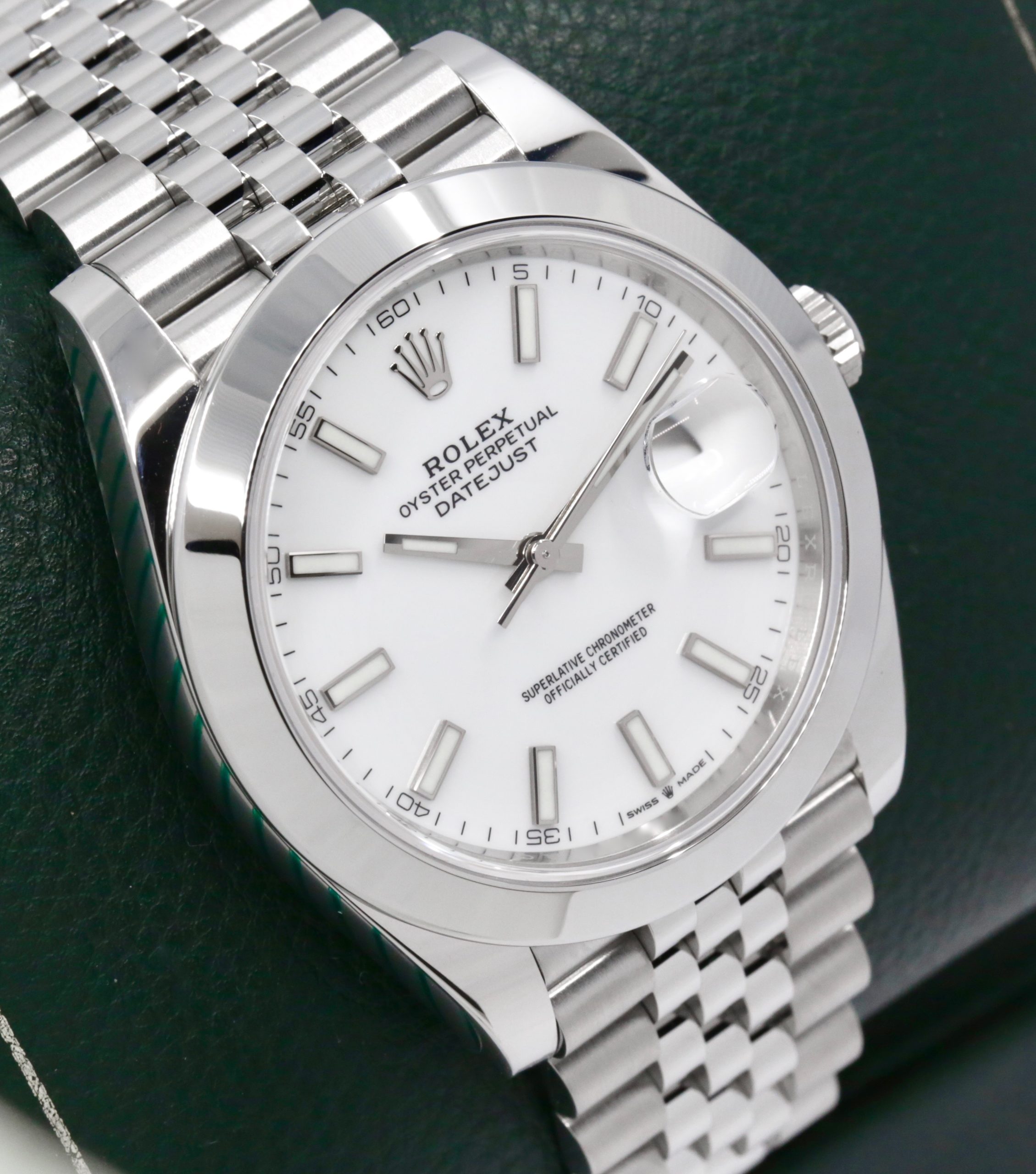 Rolex Oyster Perpetual Datejust 41, Stainless Steel, White Index Dial, Smooth Bezel, on Rolex Jubilee Bracelet, Ref. 126300, Circa: 2023, with Box, Papers, & Balance of 5 Year Rolex Warranty - $13,800 - Image 3