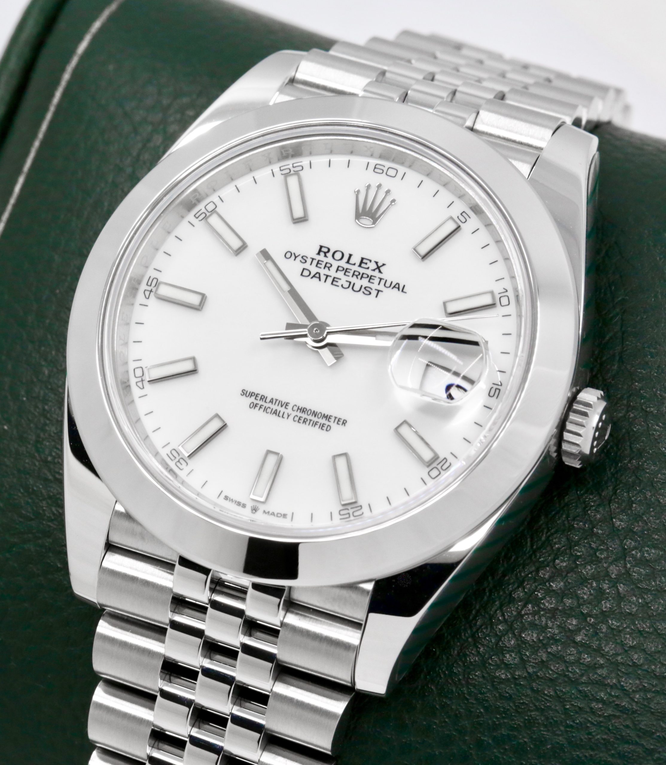 Rolex Oyster Perpetual Datejust 41, Stainless Steel, White Index Dial, Smooth Bezel, on Rolex Jubilee Bracelet, Ref. 126300, Circa: 2023, with Box, Papers, & Balance of 5 Year Rolex Warranty - $13,800 - Image 2