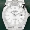 Rolex Oyster Perpetual Datejust 41, Stainless Steel, White Index Dial, Smooth Bezel, on Rolex Jubilee Bracelet, Ref. 126300, Circa: 2023, with Box, Papers, & Balance of 5 Year Rolex Warranty - $13,800