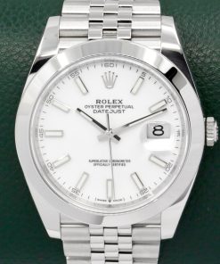 Rolex Oyster Perpetual Datejust 41, Stainless Steel, White Index Dial, Smooth Bezel, on Rolex Jubilee Bracelet, Ref. 126300, Circa: 2023, with Box, Papers, & Balance of 5 Year Rolex Warranty - $13,800