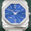 ON SALE!! Bulgari Octo Finissimo, Stainless Steel, Sun-Brushed Metallic Blue Index Dial with Small Seconds, on Bulgari Stainless Steel Integrated Bracelet, Ref.103431, Circa: 2020, with Box, & Bulgari Warranty Card