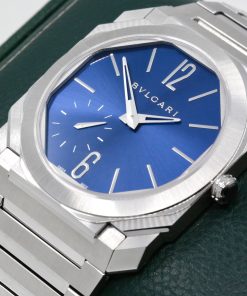 Alternative view of ON SALE!! Bulgari Octo Finissimo, Stainless Steel, Sun-Brushed Metallic Blue Index Dial with Small Seconds, on Bulgari Stainless Steel Integrated Bracelet, Ref.103431, Circa: 2020, with Box, & Bulgari Warranty Card