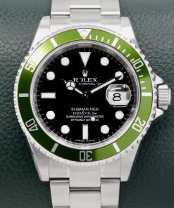 Rolex Oyster Perpetual Submariner Date "Kermit", Stainless Steel, Green Aluminum Bezel, Black Index Dial, on Stainless Steel Rolex Oyster Bracelet, Ref. 16610LV, Sold New in Japan in 2008, with Box, Books, Swing Tag, Rolex Service Card & Original Purchase Receipt