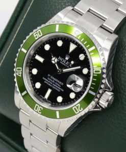 Alternative view of Rolex Oyster Perpetual Submariner Date "Kermit", Stainless Steel, Green Aluminum Bezel, Black Index Dial, on Stainless Steel Rolex Oyster Bracelet, Ref. 16610LV, Sold New in Japan in 2008, with Box, Books, Swing Tag, Rolex Service Card & Original Purchase Receipt