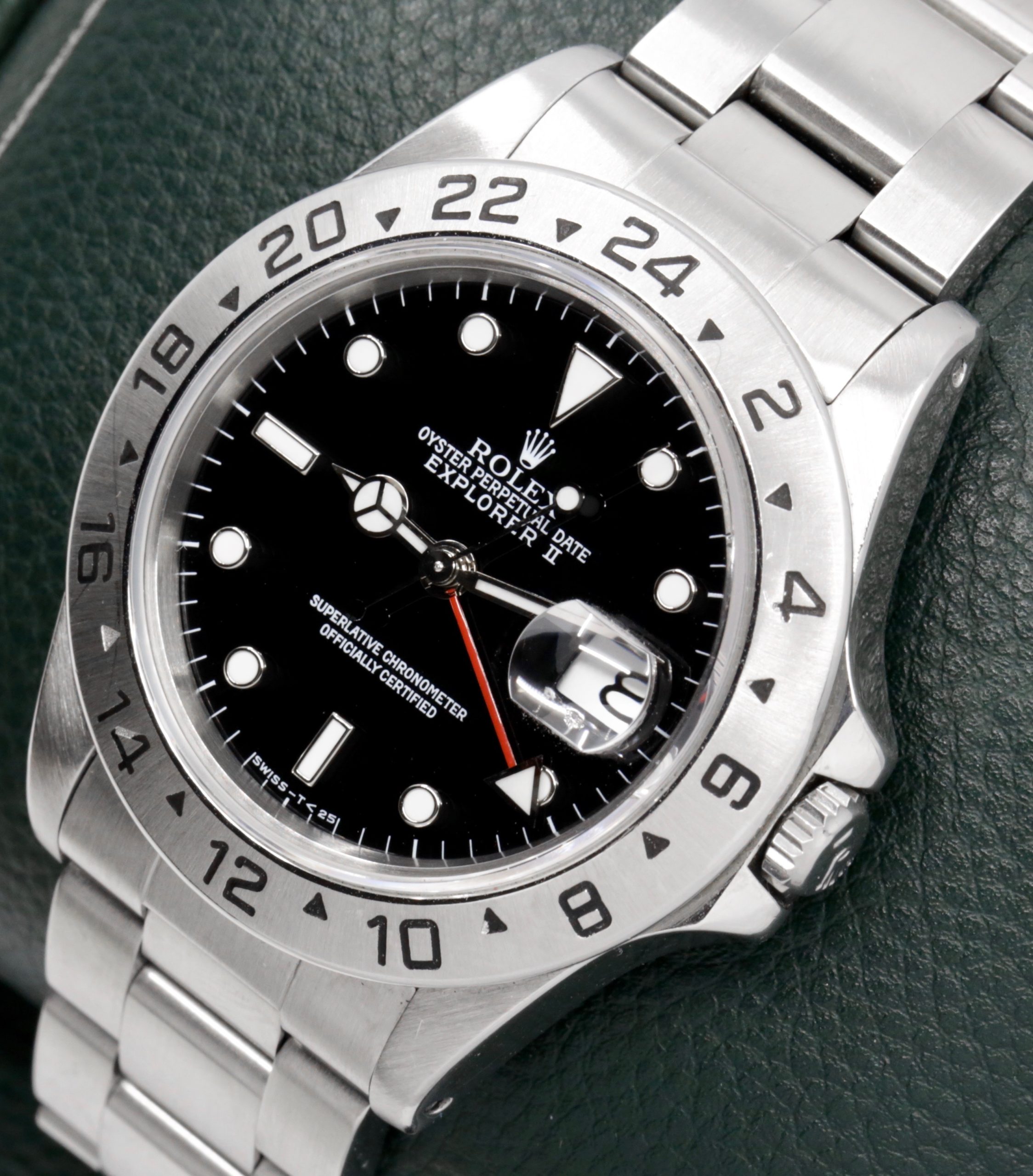 Rolex Oyster Perpetual Explorer II, Stainless Steel, "Swiss - T<25" Black Index Dial , on Stainless Steel Rolex Oyster Bracelet, Ref. 16570, Circa: 1993 - $8,800!! - Image 3