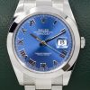 Rolex Oyster Perpetual Datejust 41, Stainless Steel, Azzurro Blue Roman Dial, Smooth Bezel, on Stainless Steel Rolex Oyster Bracelet, Ref. 126300, Circa: 2020, with Box, Books, Rolex Warranty Card & Balance of 5 Year Rolex Factory Warranty