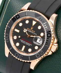 Alternative view of Rolex Yacht-Master 40, in 18ct Everose Gold, Black Index Dial, Black Ceramic Bezel, on Rolex Oysterflex Band with 18ct Everose Gold Rolex Deployant, Ref. 116655, Circa: 2016, with Box, Books, & Rolex Warranty Card