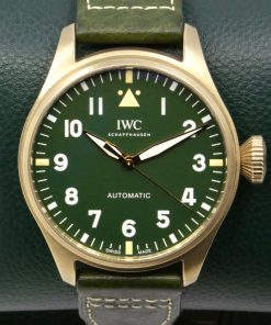 IWC Big Pilot 43 Spitfire, in Bronze, Green Arab Dial, on Green IWC Leather Strap with Bronze IWC Deployant, Ref. IW329702,  Circa: 2021, with Box & IWC Warranty Card