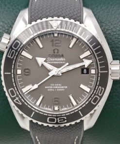 Seamaster Planet Ocean 600M in Stainless Steel, 43.5mm, Grey Arab Index Dial with Date on a Grey Rubber Strap with a Stainless steel Deployant Ref: 215.32.44.21.01.002 ,Ca 2024, Complete with Box, Book, Omega Warranty Cards, & Balance of 5 Year Omega Factory Warranty