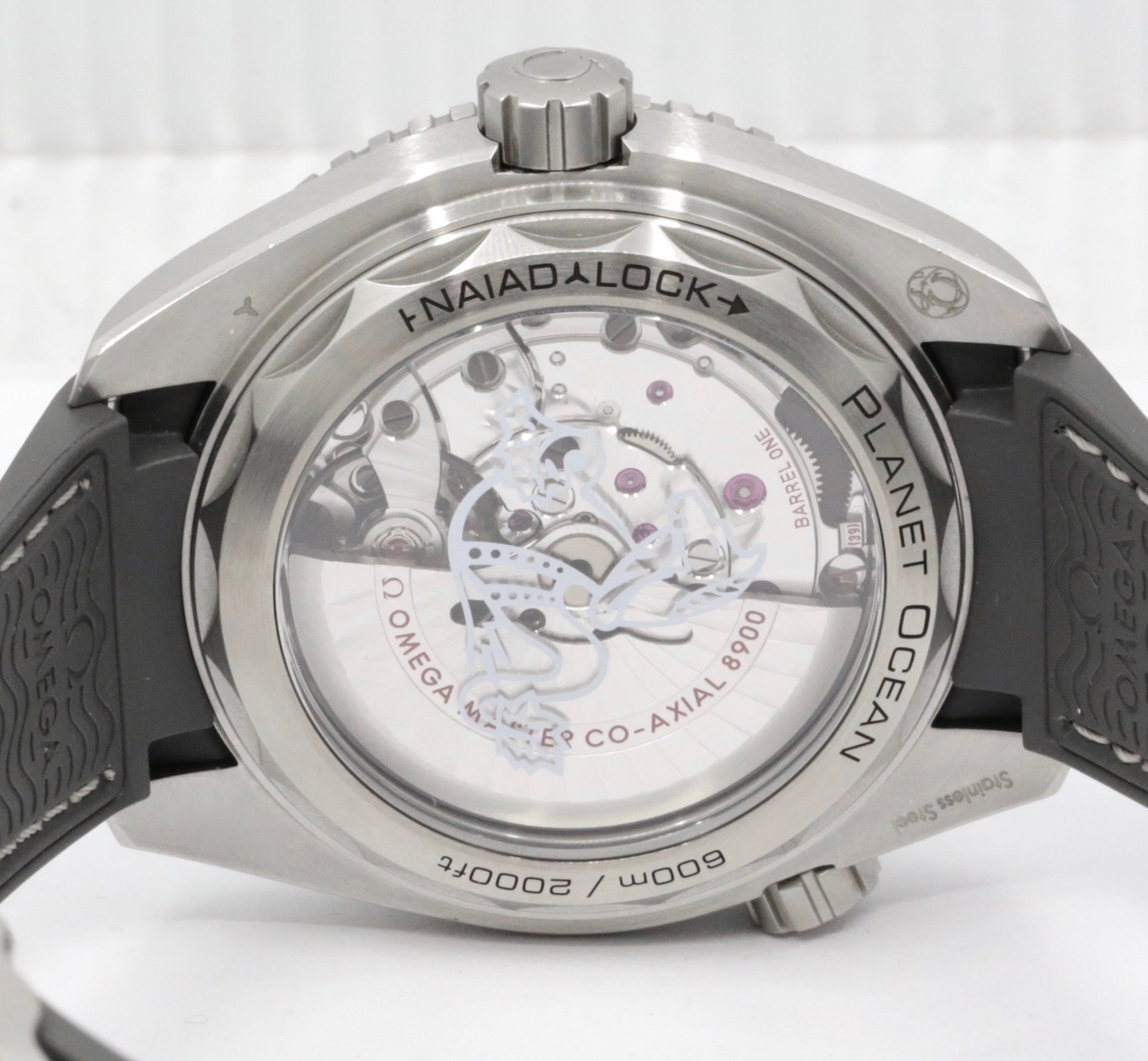 Seamaster Planet Ocean 600M in Stainless Steel, 43.5mm, Grey Arab Index Dial with Date on a Grey Rubber Strap with a Stainless steel Deployant Ref: 215.32.44.21.01.002 ,Ca 2024, Complete with Box, Book, Omega Warranty Cards, & Balance of 5 Year Omega Factory Warranty - Image 5
