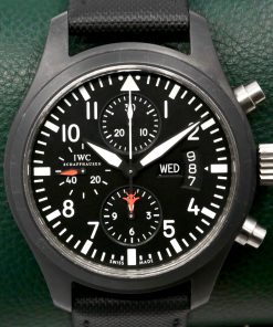 IWC Pilot's Chronograph "Top Gun", 44mm Ceramic Case, Black Arab Dial, on Black IWC Composite Strap with IWC Tang Buckle, Ref. IW378901, Circa: 2009, with Box, Books, & IWC Warranty Card