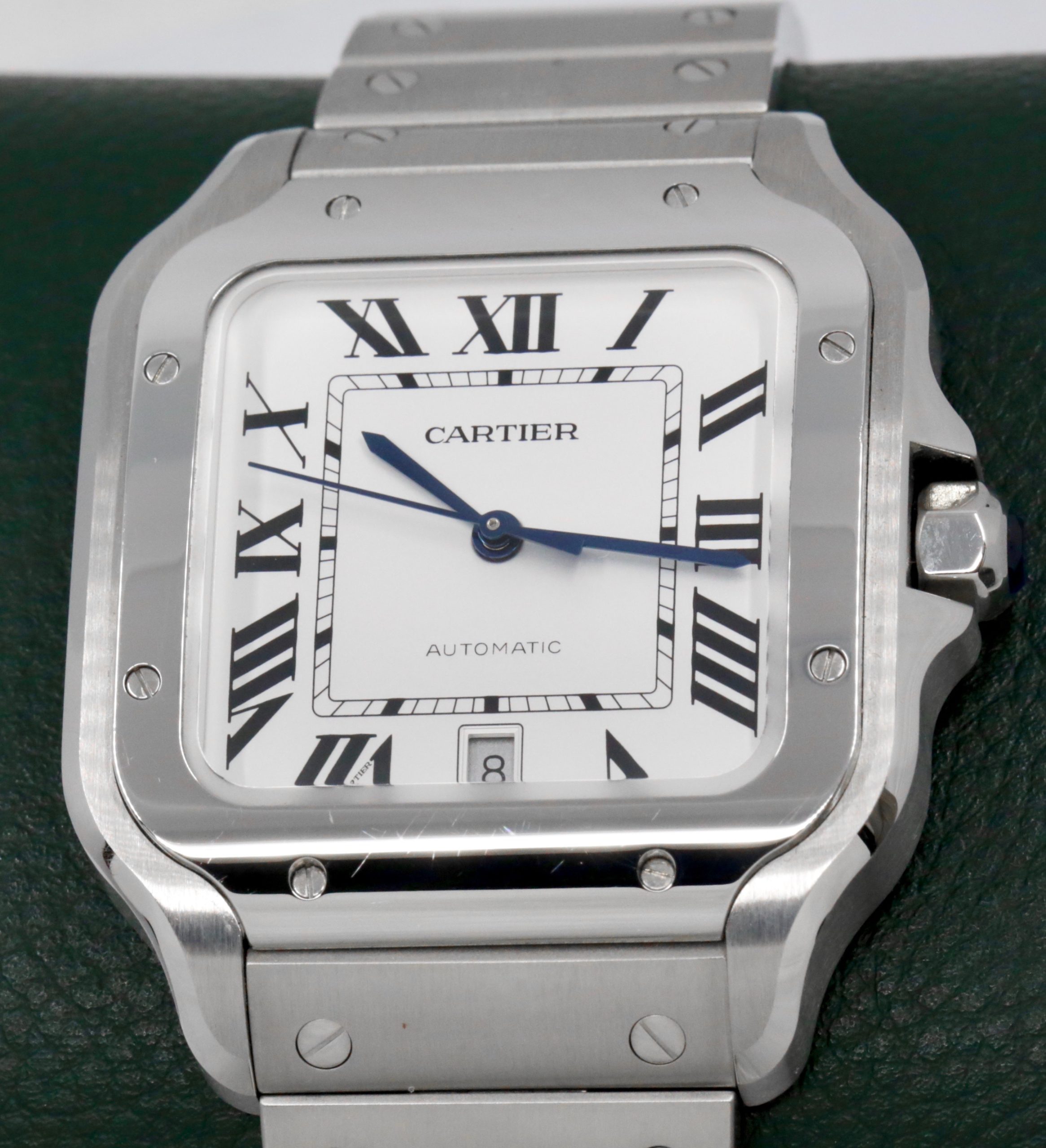 Cartier Santos De Cartier, Large Model, Silver Roman Dial, on Stainless Steel Cartier Bracelet, Ref. WSSA0018, Circa: 2024, Complete with Box, Cartier Warranty Card & Balance of 8 Year Cartier Extended Factory Warranty - Image 3