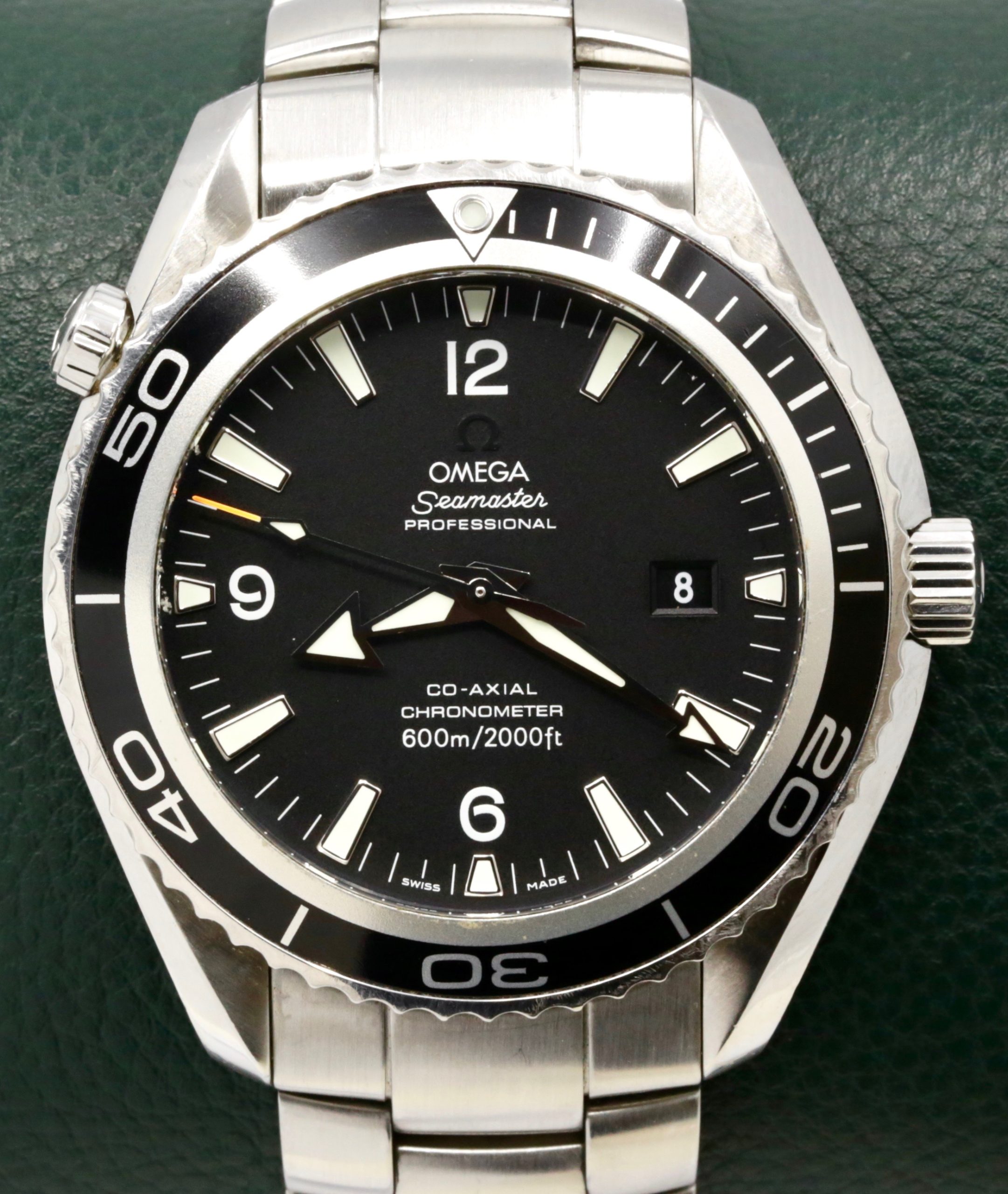 Omega Seamaster Planet Ocean 600M Co-Axial Big Size, 45.5mm, Stainless Steel, Black Index Dial, on Stainless Steel Omega Bracelet, Ref. 2200.50.00, Circa: 2011, with Box, Book & Omega Warranty Cards