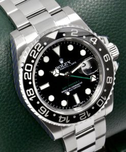 Alternative view of Rolex GMT-Master II "Green Arrow", Stainless Steel, Black Ceramic Bezel, Black Index Dial, on Stainless Steel Rolex Oyster Bracelet, Ref. 116710LN, V Serial, Circa: 2009, with Box, Rolex Translation Booklet, Rolex Service Card & Balance of 2 Year Rolex Service Warranty