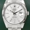 Rolex Datejust 41, in Stainless Steel, 18ct White Gold Fluted Bezel, Silver Index Dial, on Stainless Steel Rolex Oyster Bracelet, Ref. 126334, Circa: 2020, Complete with Box, Books, Green & White Swing Tags, Rolex Warranty Card & Balance of 5 Year Rolex Factory Warranty