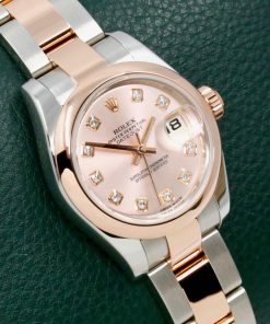 Alternative view of Rolex Lady-Datejust 26, Stainless Steel & 18ct Everose Gold, Sundust Dial with Factory Set Diamonds, Domed Bezel, on Stainless Steel & 18ct Everose Gold Rolex Oyster Bracelet, Ref. 179161, with Rolex Booklet