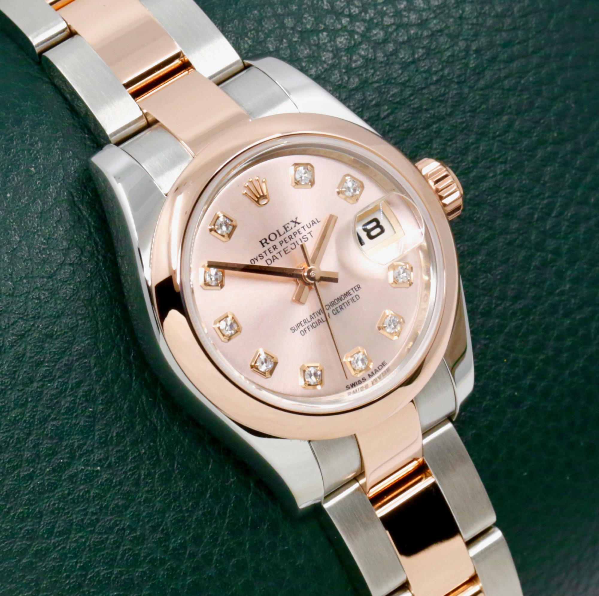Rolex Lady-Datejust 26, Stainless Steel & 18ct Everose Gold, Sundust Dial with Factory Set Diamonds, Domed Bezel, on Stainless Steel & 18ct Everose Gold Rolex Oyster Bracelet, Ref. 179161, with Rolex Booklet - Image 2