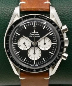 Omega Speedmaster "Speedy Tuesday" Limited Edition, Reverse Panda Black dial with White Sub Dials  in Stainless Steel on a Omega Leather band, Ref. 311.32.42.30.01.001, Circa: 2017, with a Omega Tang Buckle, with Box, Books, and Omega Warranty Cards