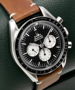 Alternative view of Omega Speedmaster "Speedy Tuesday" Limited Edition, Reverse Panda Black dial with White Sub Dials  in Stainless Steel on a Omega Leather band, Ref. 311.32.42.30.01.001, Circa: 2017, with a Omega Tang Buckle, with Box, Books, and Omega Warranty Cards