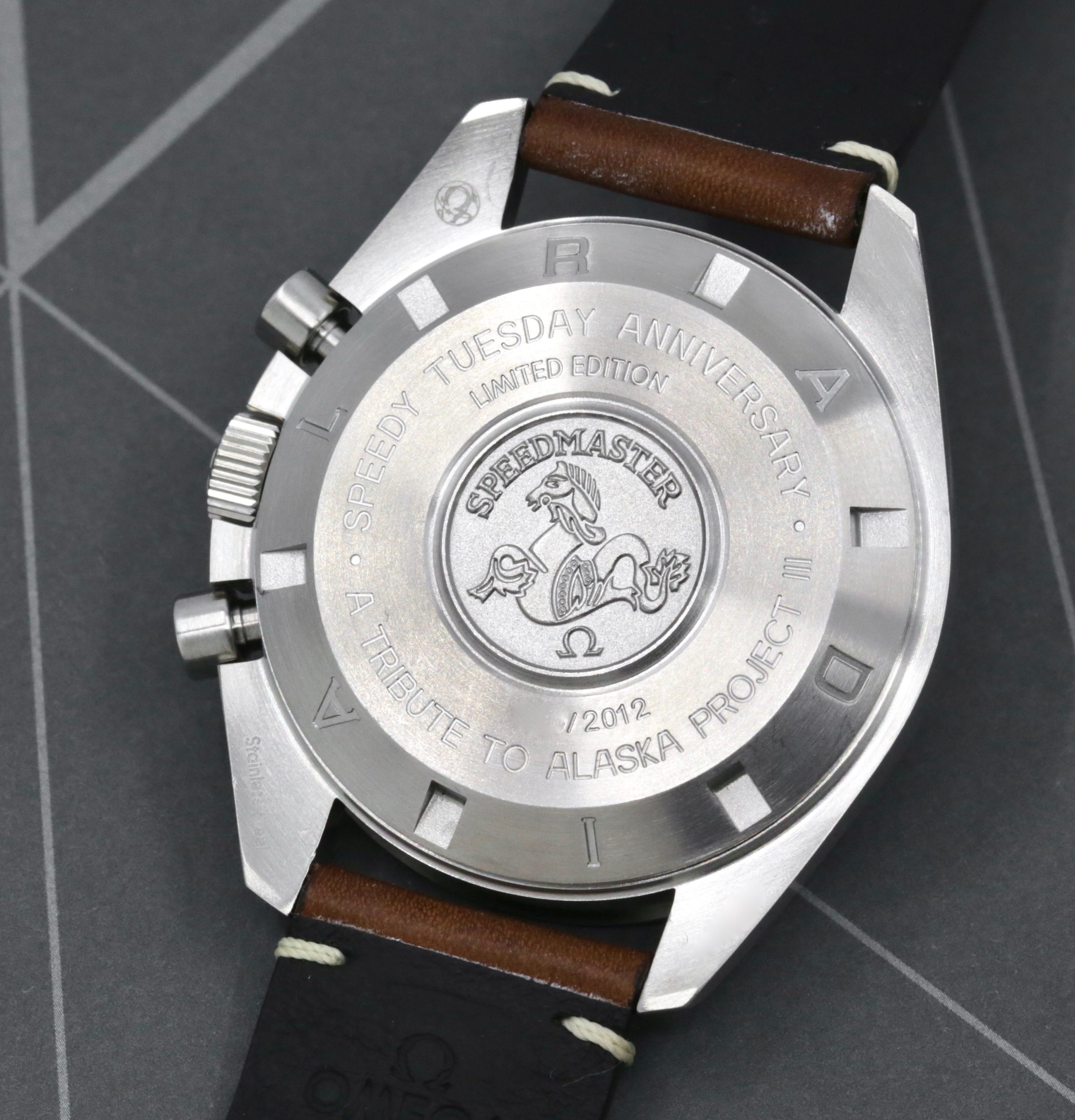 Omega Speedmaster "Speedy Tuesday" Limited Edition, Reverse Panda Black dial with White Sub Dials in Stainless Steel on a Omega Leather band, Ref. 311.32.42.30.01.001, Circa: 2017, with a Omega Tang Buckle, with Box, Books, and Omega Warranty Cards - Image 5
