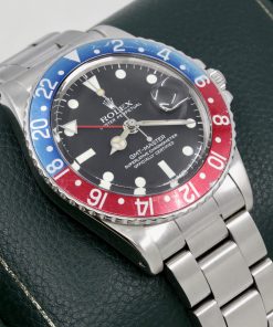 Rolex Oyster Perpetual GMT-Master in Stainless Steel, Matte Black Dial “Swiss – T <25", Faded Pepsi Bezel on a Stainless Steel Rolex Oyster Bracelet, Ref. 1675, Circa: 1978 "Watch Only