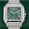 *UNWORN* Cartier Santos De Cartier Watch, Medium Size, Stainless Steel, Graduated Green Roman Dial, on Stainless Steel Cartier Bracelet, Ref. WSSA0061, Circa: 2024, Complete with Box, Papers & Balance of 2 Year Cartier Factory Warranty