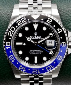 Rolex GMT-Master II "Batgirl", Stainless Steel, Black Index Dial, Black & Blue Ceramic Bezel, on Stainless Steel Rolex Jubilee Bracelet, Ref. 126710BLNR, Circa: 2019, with Box, Books, Swing Tag, & Rolex Warranty Card