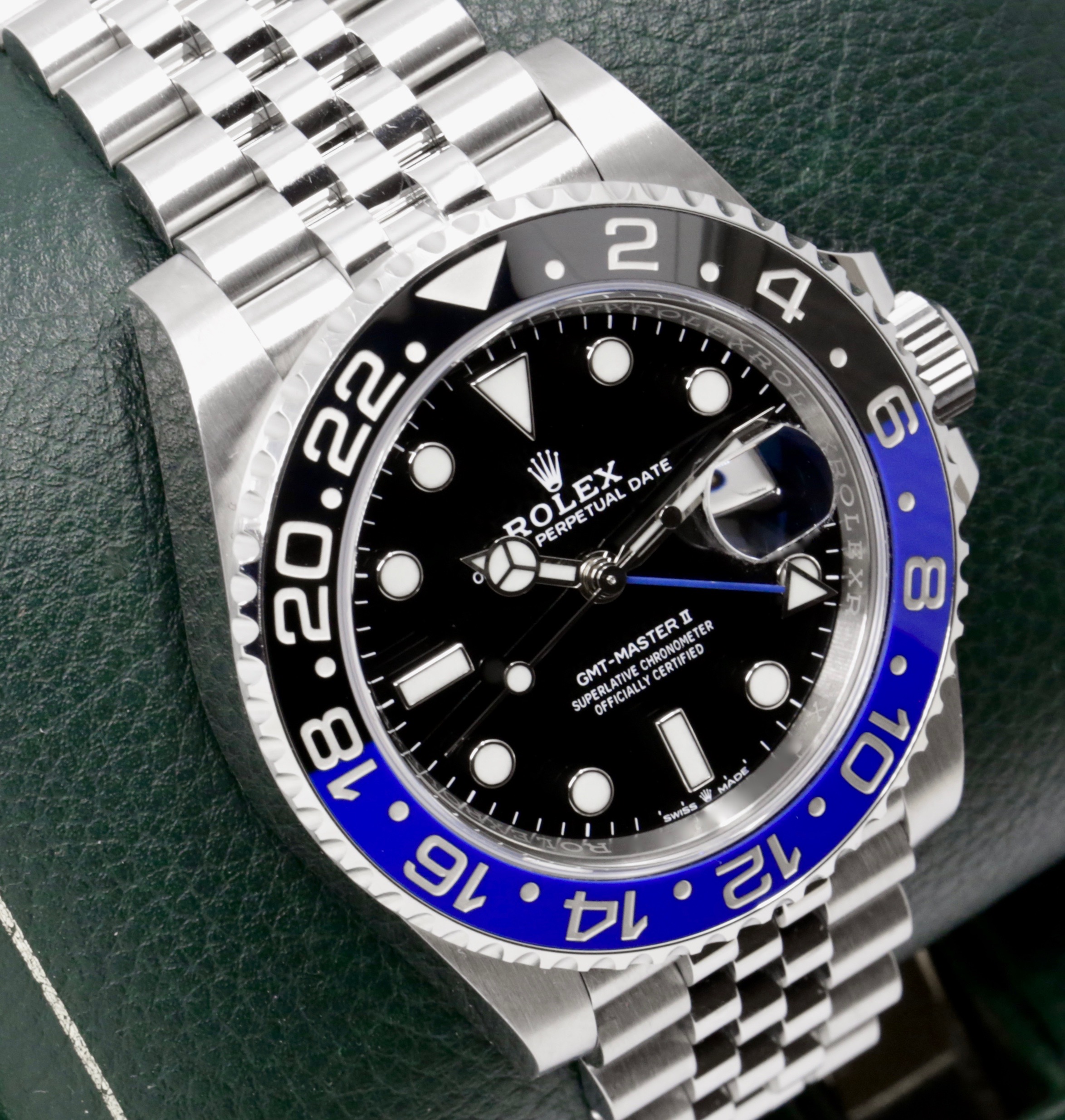 Rolex GMT-Master II "Batgirl", Stainless Steel, Black Index Dial, Black & Blue Ceramic Bezel, on Stainless Steel Rolex Jubilee Bracelet, Ref. 126710BLNR, Circa: 2019, with Box, Books, Swing Tag, & Rolex Warranty Card - Image 2