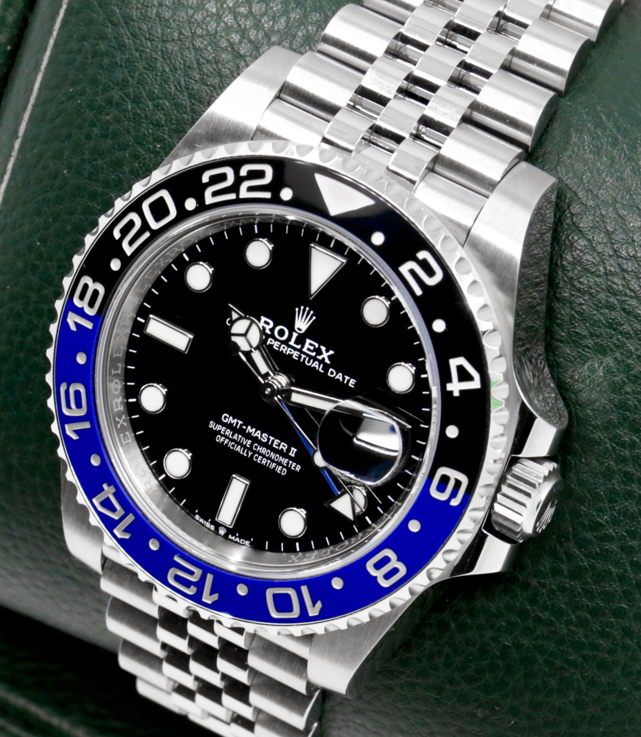 Rolex GMT-Master II "Batgirl", Stainless Steel, Black Index Dial, Black & Blue Ceramic Bezel, on Stainless Steel Rolex Jubilee Bracelet, Ref. 126710BLNR, Circa: 2019, with Box, Books, Swing Tag, & Rolex Warranty Card - Image 3
