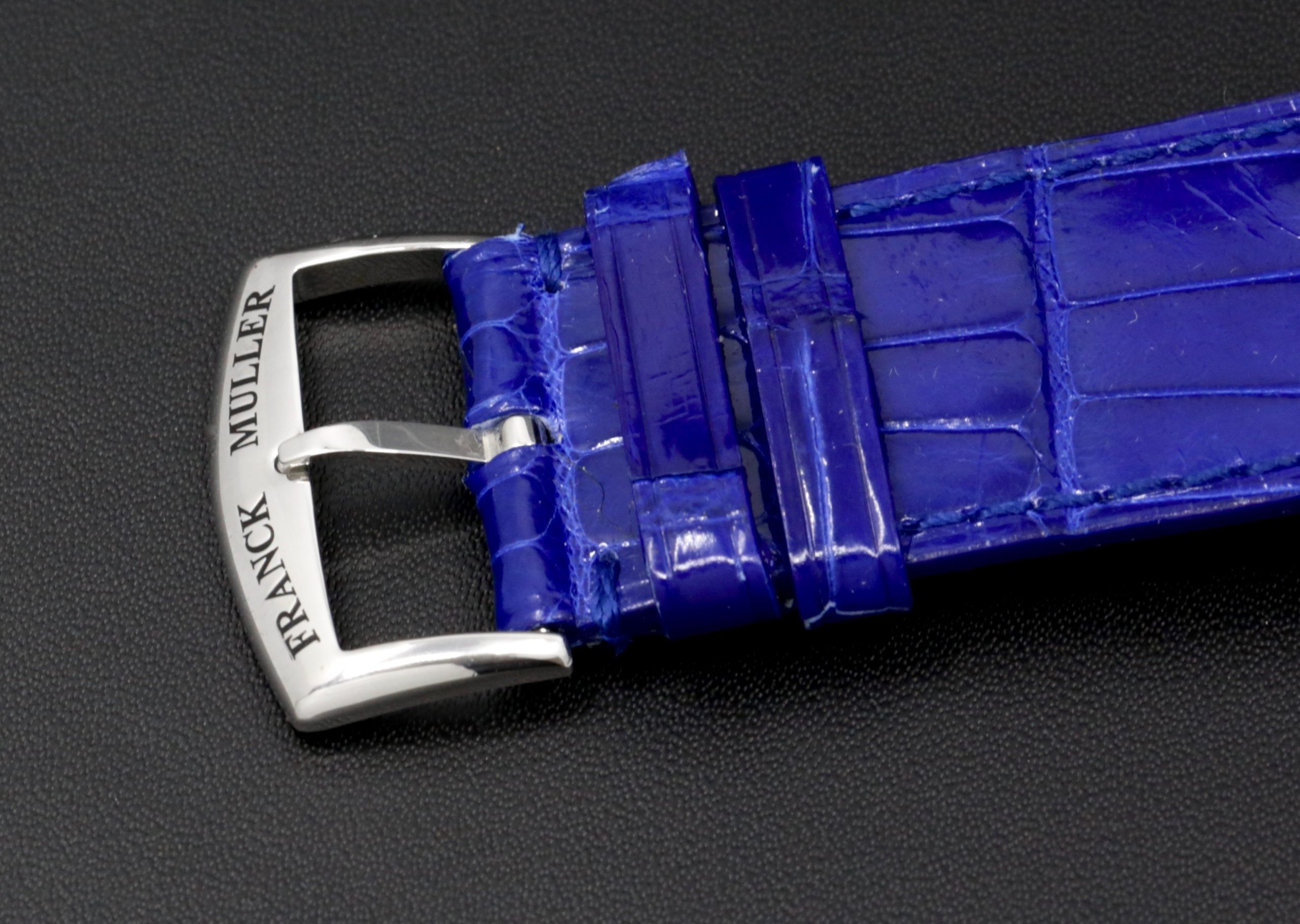 Franck Muller Long Island, in Stainless Steel, Blue Arab Dial, on Blue Franck Muller Alligator Strap with Stainless Steel Franck Muller Tang Buckle, Ref. 1150 SC DT, Circa: 2010, with Box & Papers - Image 7