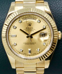 Alternative view of Rolex Day-Date II, 41mm, in 18ct Yellow Gold, Factory Set Champagne Diamond Dial on 18ct Yellow Gold Rolex President Bracelet, Ref. 218238,Circa: 2009, with Box, Books, Rolex Warranty Card, Rolex Service Card & Balance of 2 Year Rolex Service Warranty