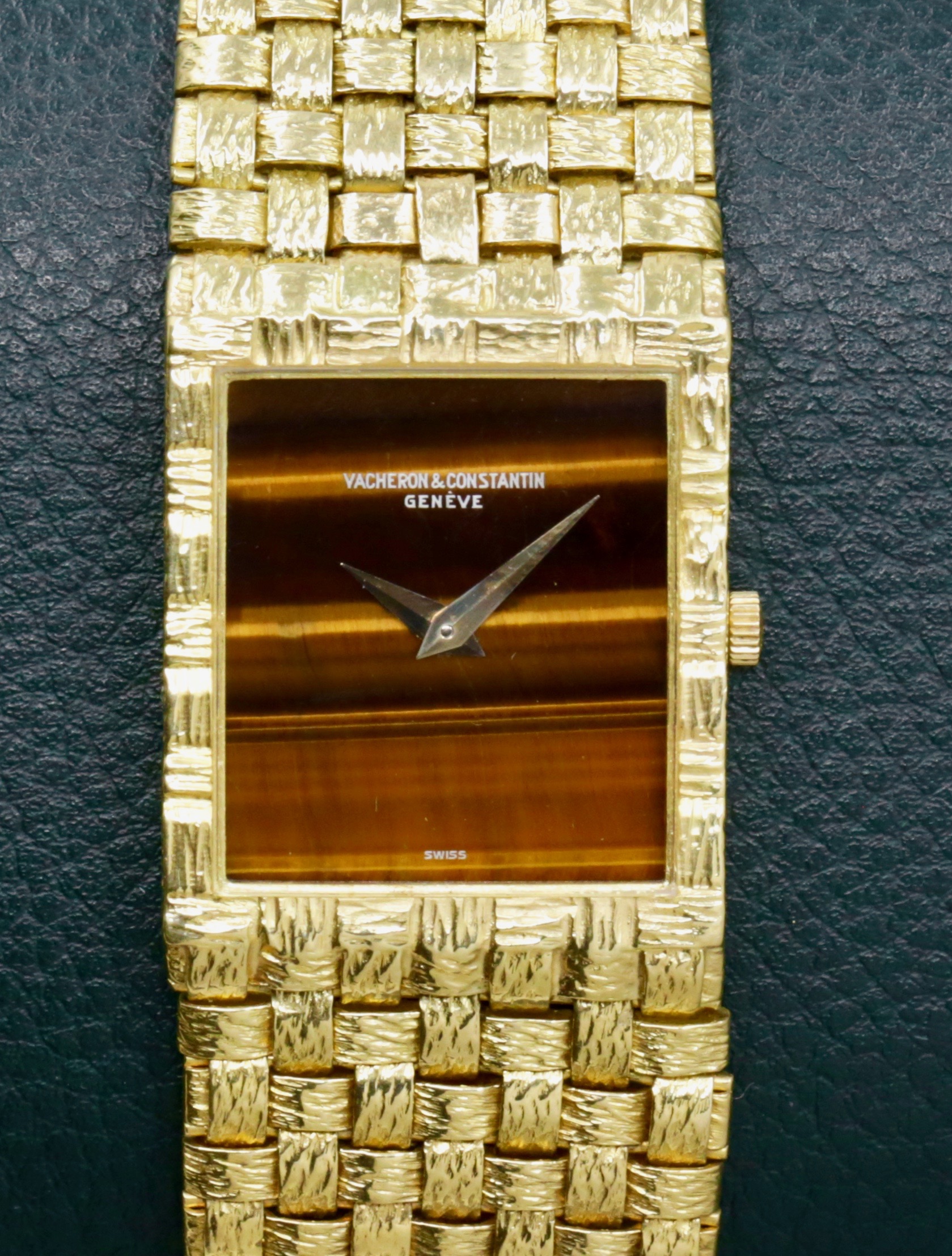 Vintage Vacheron Constantin Ref. 7186P, in 18ct Yellow Gold, Tiger's Eye Dial, on 18ct Yellow Gold Vacheron Constantin Plaited Integrated Bracelet, Circa: 1980's - Image 4