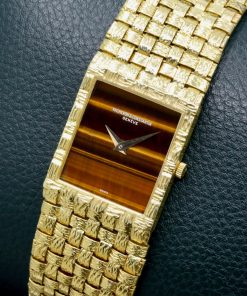 Alternative view of Vintage Vacheron Constantin Ref. 7186P, in 18ct Yellow Gold, Tiger's Eye Dial, on 18ct Yellow Gold Vacheron Constantin Plaited Integrated Bracelet, Circa: 1980's
