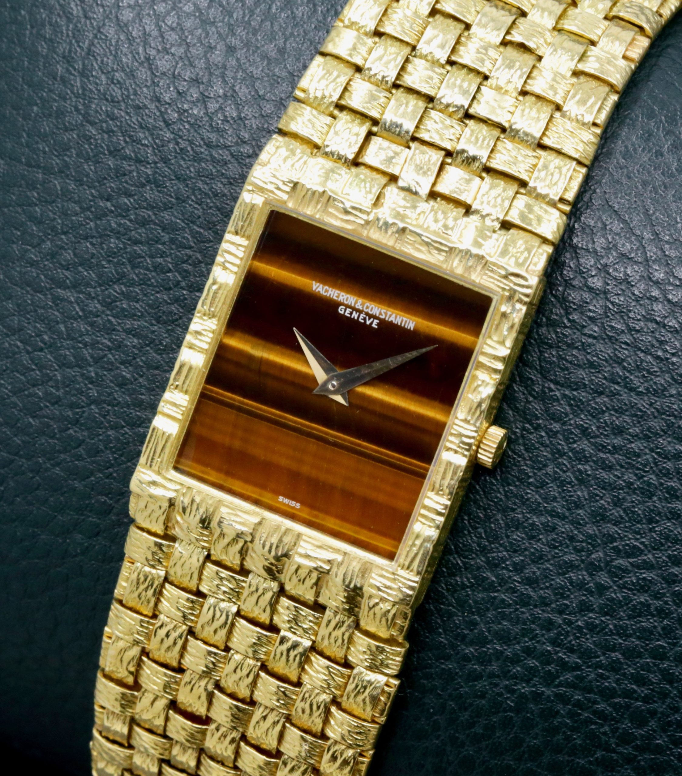 Vintage Vacheron Constantin Ref. 7186P, in 18ct Yellow Gold, Tiger's Eye Dial, on 18ct Yellow Gold Vacheron Constantin Plaited Integrated Bracelet, Circa: 1980's - Image 2