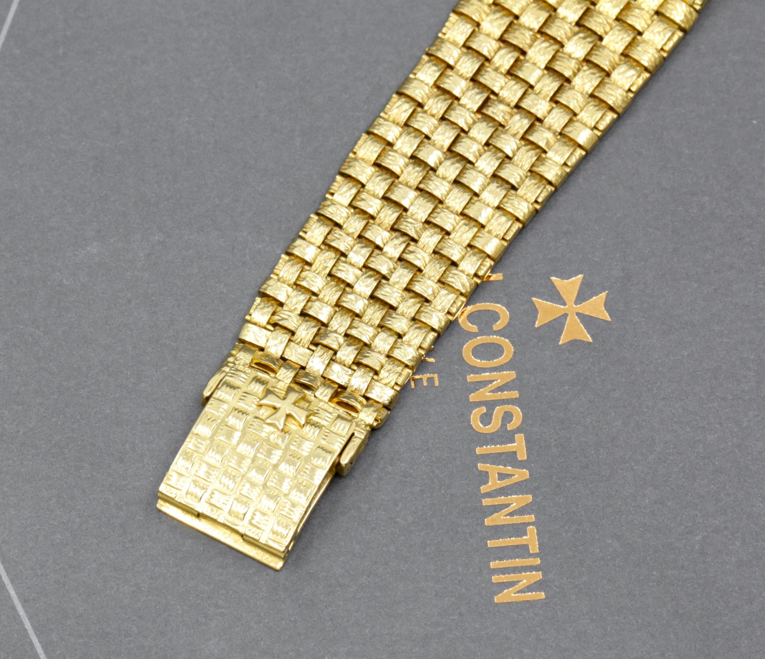 Vintage Vacheron Constantin Ref. 7186P, in 18ct Yellow Gold, Tiger's Eye Dial, on 18ct Yellow Gold Vacheron Constantin Plaited Integrated Bracelet, Circa: 1980's - Image 7