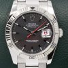 Rolex Oyster Perpetual Datejust Turn-O-Graph, 18ct rotating white gold bezel, in Stainless Steel, Matt Dark Rhodium Index Dial with a red Date wheel, Red Seconds Hand, on Stainless Steel Rolex Oystersteel Bracelet, Ref. 116264, Serial#: Z series Circa: 2007, with Rolex Box & Books