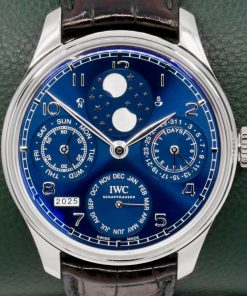 Alternative view of IWC Portugieser Perpetual Calendar, 18ct White Gold, Blue Arab Dial, on Black IWC Alligator Strap with 18ct White Gold Deployant, Ref. IW503401, Circa: 2018, with Box, Papers, & Balance of 2 Year IWC Service Warranty - OUR PRICE: $33,500 *HUGE SAVINGS OFF $67,600 RRP!!