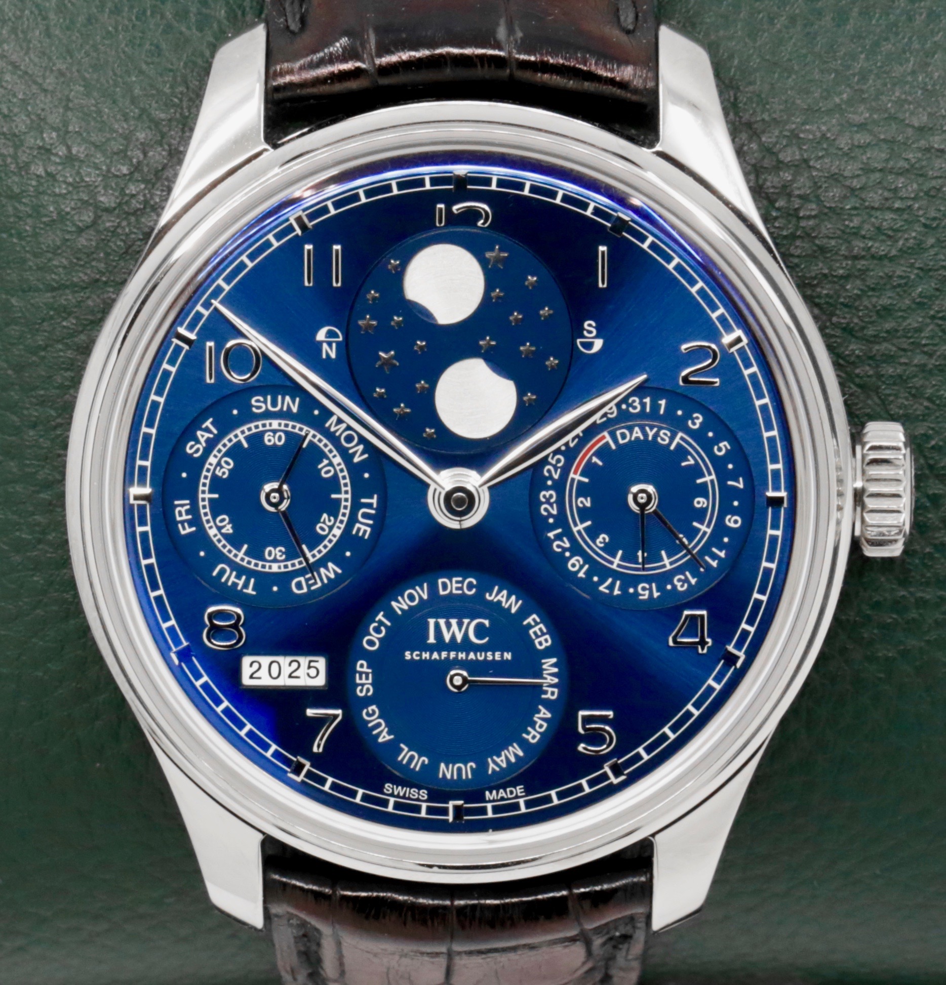 IWC Portugieser Perpetual Calendar, 18ct White Gold, Blue Arab Dial, on Black IWC Alligator Strap with 18ct White Gold Deployant, Ref. IW503401, Circa: 2018, with Box, Papers, & Balance of 2 Year IWC Service Warranty - OUR PRICE: $33,500 *HUGE SAVINGS OFF $67,600 RRP!! - Image 2