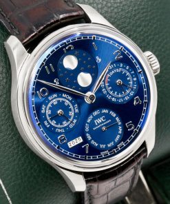 IWC Portugieser Perpetual Calendar, 18ct White Gold, Blue Arab Dial, on Black IWC Alligator Strap with 18ct White Gold Deployant, Ref. IW503401, Circa: 2018, with Box, Papers, & Balance of 2 Year IWC Service Warranty - OUR PRICE: $33,500 *HUGE SAVINGS OFF $67,600 RRP!!