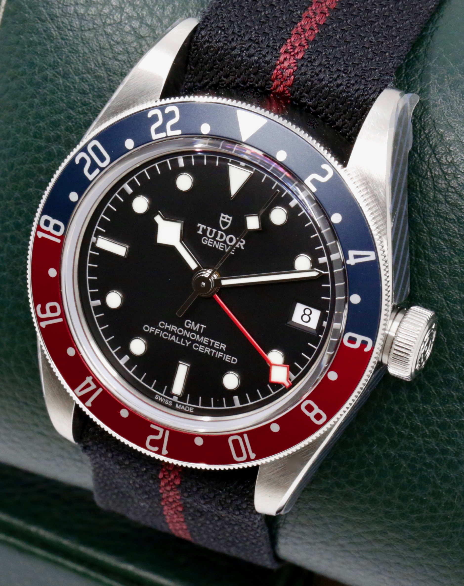 Tudor Black Bay GMT "Pepsi", 41mm, Stainless Steel, Black Index Dial, Blue & Red Bezel, on Black Tudor Nato Strap, Ref. 79830RB, Circa: 2019, with Box, Books, & Tudor Warranty Card - Image 3