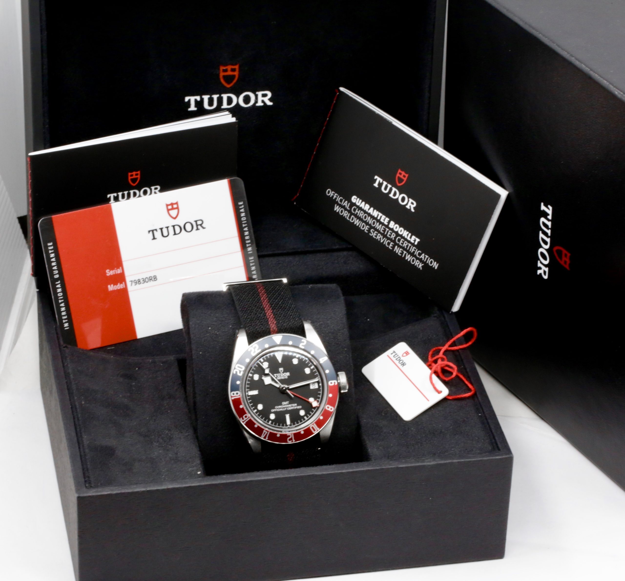 Tudor Black Bay GMT "Pepsi", 41mm, Stainless Steel, Black Index Dial, Blue & Red Bezel, on Black Tudor Nato Strap, Ref. 79830RB, Circa: 2019, with Box, Books, & Tudor Warranty Card - Image 7